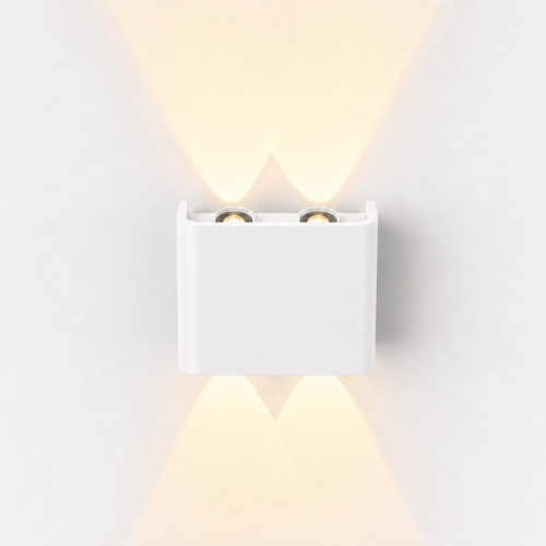 4W Luna opp/ned vegglampe - IP54 utendørs, CCT, 3 lysfarger, hvit, inkl. LED