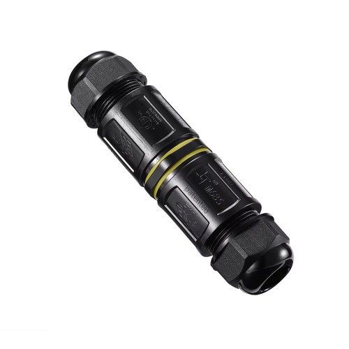 Sort rund koblingsboks, 3-leder - IP68 vanntett, for skjøting av ledninger, Ø4-8mm kabel