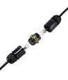 Sort rund koblingsboks, 5 ledere - For sammenkobling av ledninger, DALI/1-10V dimming, IP68 vanntett