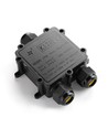 Sort koblingsboks for viderekobling, 3-leder - IP68 vanntett, for skjøting av ledninger, Ø4-8mm kabel