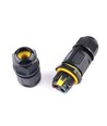 Sort rund koblingsboks, 3-leder - IP68 vanntett, for skjøting av ledninger, Ø6-11mm kabel