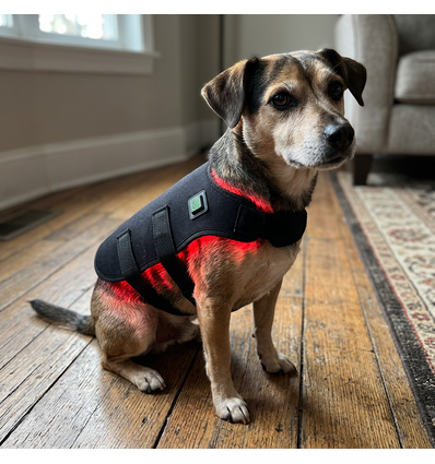 Lysterapi-vest til hund eller katt - Infrarød, 10W, med batteri, 52 x 30 cm