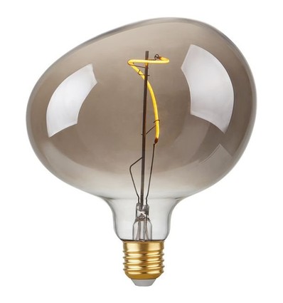 E27 4W LED Filament Flex Snoopy G150 - 130lm, 2200K, dimbar, røykfarget glass