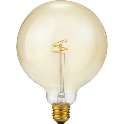 E27 4,2W Slim Flex Filament G125 - 470lm, dimbar, 2200K, gyllent glass