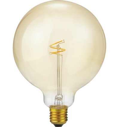 E27 4,2W Slim Flex Filament G125 - 470lm, dimbar, 2200K, gyllent glass