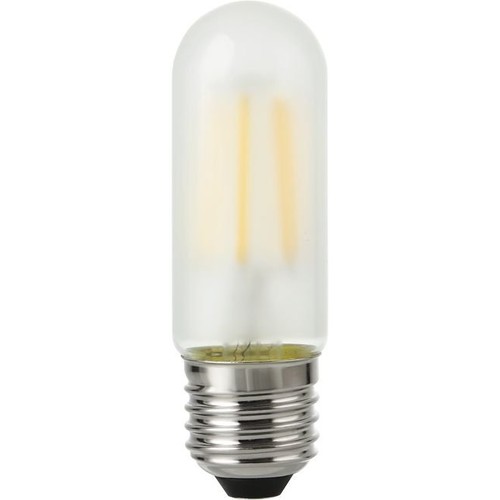 E27 5W dimbar LED rørpære - 9,5cm, 470lm, matt glass, filament