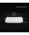 LED innfellingspanel, 18W - 3-i-1 CCT, Hull: 19,5x19,5cm, Cree chip, 6 års garanti
