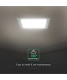 24W Firkantet LED innfellingspanel - Backlit, 3-i-1 CCT, CREE chip, 6 års garanti