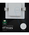 24W Firkantet LED innfellingspanel - Backlit, 3-i-1 CCT, CREE chip, 6 års garanti