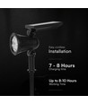 1,54W Solcelle hagespot med spyd - 5,5V, IP54, 3000K, 2200mAh batteri