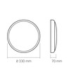30W LED taklampe med sensor - 5CCT, hvit kant, innebygd bevegelsessensor