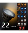 25W LED foto-effektlys/lykt - Håndholdt, RGB, 22 Gobo-motiver