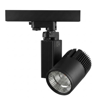 Outlet: 35W LED skinnespot - 3-faset, sort, for kjøtt (Rosa+3000K)
