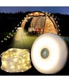 Oppladbar camping LED-lanterne med lyslenke - Hvit, IP64 utendørs