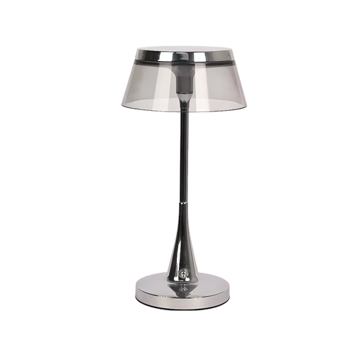 Oppladbar LED bordlampe - Sølv, touch dimbar, CCT, IP54