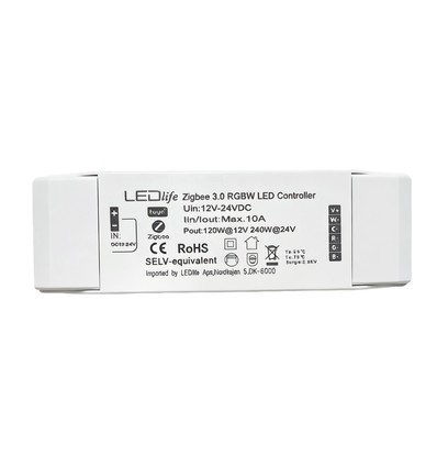 Zigbee RGBW-kontroller - Hue-kompatibel, 12V (120W), 24V (240W)