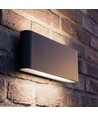 12W DuoLume vegglampe - Rektangel, IP65, sort, opp/ned, inne/ute, inkl. lyskilde