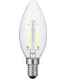 E14 2W dimbar LED-kronepære - C35, filament, klart glass, 2500K