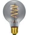 E27 4W dimbar LED filamentpære - G80, Flex Globe, 2200K, røykfarget glass