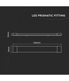 150cm 50W komplett LED-armatur - 6 års garanti, 120lm/W