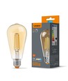 E27 6W dimbar LED filamentpære - ST64, ekstra varm hvit, bronse glass