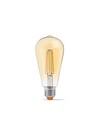 E27 6W dimbar LED filamentpære - ST64, ekstra varm hvit, bronse glass