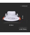 10x 7W Ø8,8cm LED innfellingsspot - Hull: Ø6,8 cm, Mål: Ø8,8 cm, CCT - 3 lysfarger