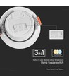 10x 7W Ø8,8cm LED innfellingsspot - Hull: Ø6,8 cm, Mål: Ø8,8 cm, CCT - 3 lysfarger