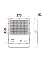 400W LED lyskaster - 170lm/W, 90° spredning, IP66, arbeidslampe