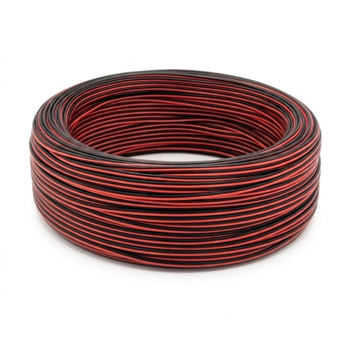 100m Kabel rød/sort - 2x0,35mm², 12V-24V, til LED-strip
