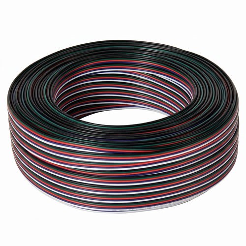 100m RGBW-kabel - 5x0,35mm², 12V-24V, til LED-strip