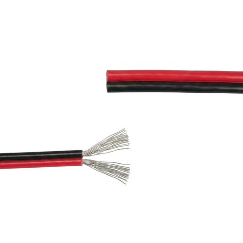 5m Kabel rød/svart - 2x0,35mm², 12-24V, til LED-strip