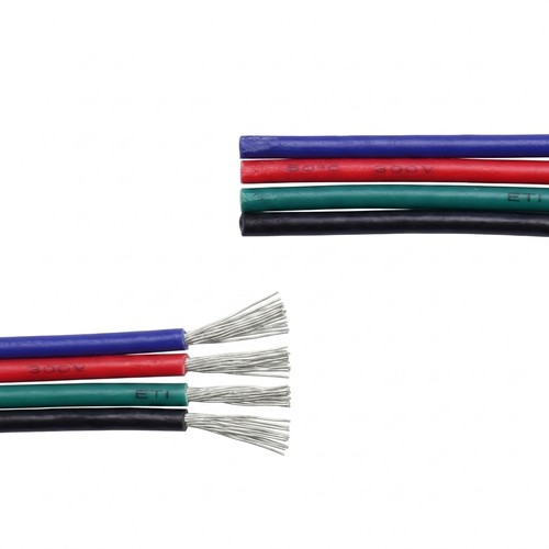 5m RGB-kabel - 4x0,35mm², 12-24V, til LED-strip