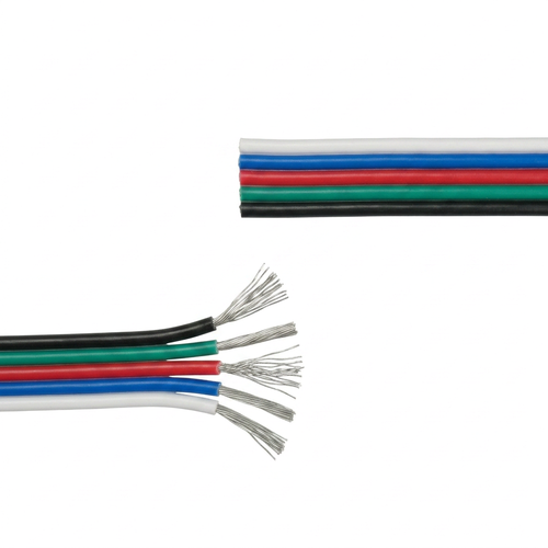 5m RGBW Kabel - 5x0,35mm², 12-24V, til LED-stripe