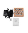 10 stk. nedgravningsspot med timer/sensor - 0,5W, rund, rustfritt stål, inkl. strømforsyning
