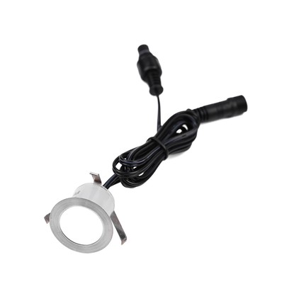 10 stk. nedgravningsspot med timer/sensor - 0,5W, rund, rustfritt stål, inkl. strømforsyning