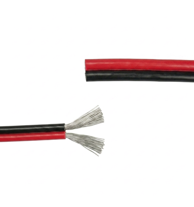 10m 1,2mm² kabel rød/sort - 2-leder (16AWG), 12-24V, til LED-strip