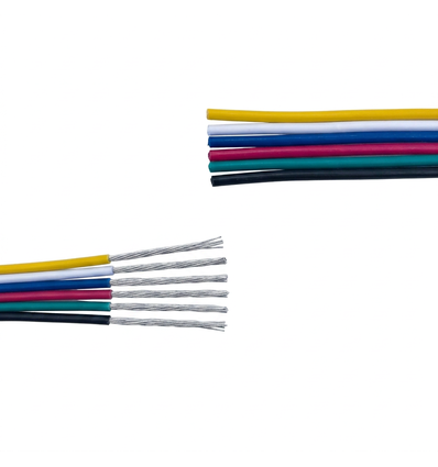 5m RGBCCT-kabel - 6x0,35mm², 12V-24V, til LED-strip