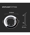 2-pakning MR16/GU10 Downlight-sett - Uten lyskilde, krom, Hull: Ø6,5 cm, Mål: Ø8 cm