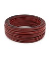 100m 1,2mm² kabel rød/sort - 2-leder (16AWG), 12-24V, til LED-strip