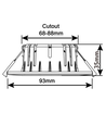 7W RA96 CCT + DimToWarm downlight til isolasjon - Dimbar, Hull: Ø6,8 cm, Mål: Ø9,3 cm, børstet stål