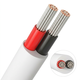 10m Kabel rød/svart, hvit rund - 2x0,35mm², 12V-24V, til LED-strip