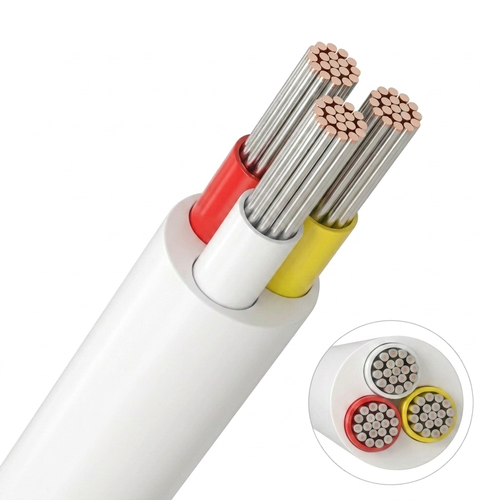 5m CCT-kabel, hvit rund - 3x0,35mm², 12V-24V, til LED-strip
