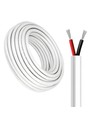100m Kabel rød/svart, hvit rund - 2x0,35mm², 12V-24V, til LED-strip