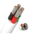 5m RGB-kabel, hvit rund - 4x0,35mm², 12V-24V til LED-strip