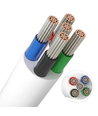10m RGBW kabel, hvit rund - 5x0,35mm², 12V-24V til LED-strip