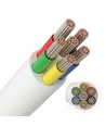 100m RGB+CCT kabel, hvit rund - 6x0,35mm², 12V-24V til LED-strip