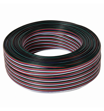 100m 1,2mm² RGBW kabel - 5-leder (16AWG), 12V-24V til LED-strip