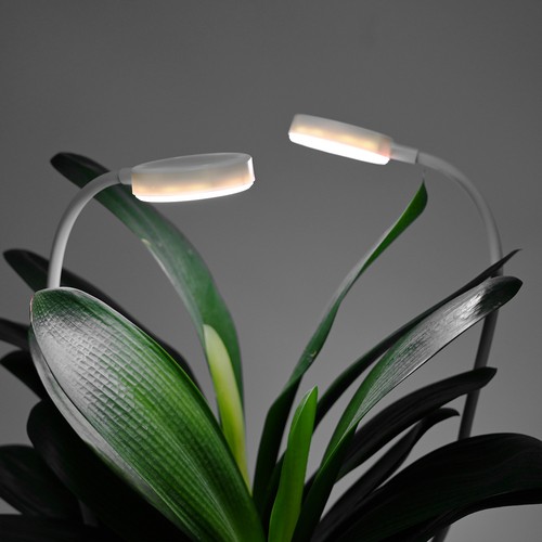 2 stk. Fleksibelt plantelys med spyd - 12W, timer, 40cm