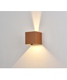6W dimbar CUBIC PRO vegglampe - IP65, Corten, viderekobling, justerbar, firkantet, opp/ned, inne/ute, inkl. lyskilde